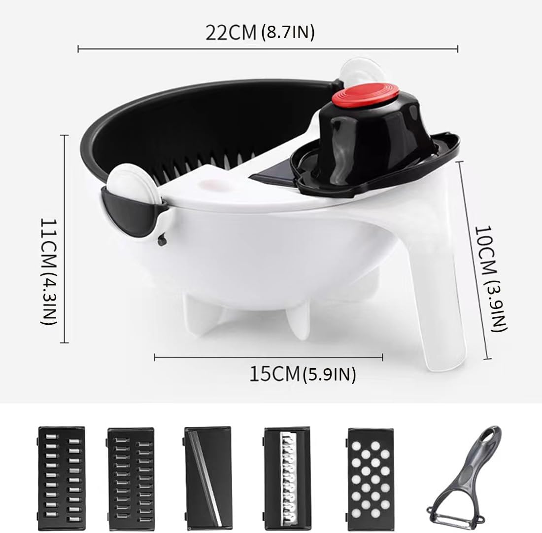 Multi-functional Vegetable Cutter with Drain Basket