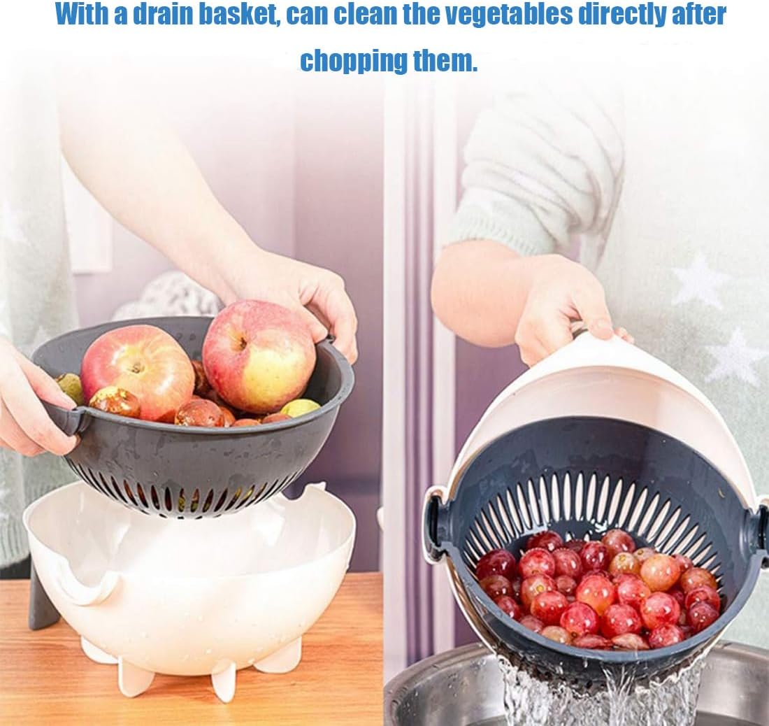 Multi-functional Vegetable Cutter with Drain Basket