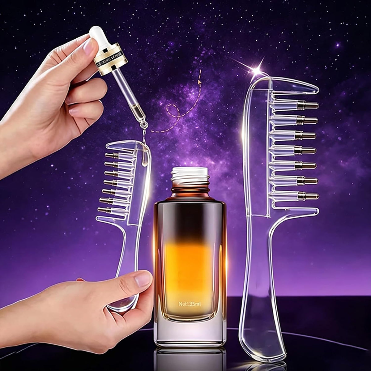 Crystal Serum Comb for Scalp Massage