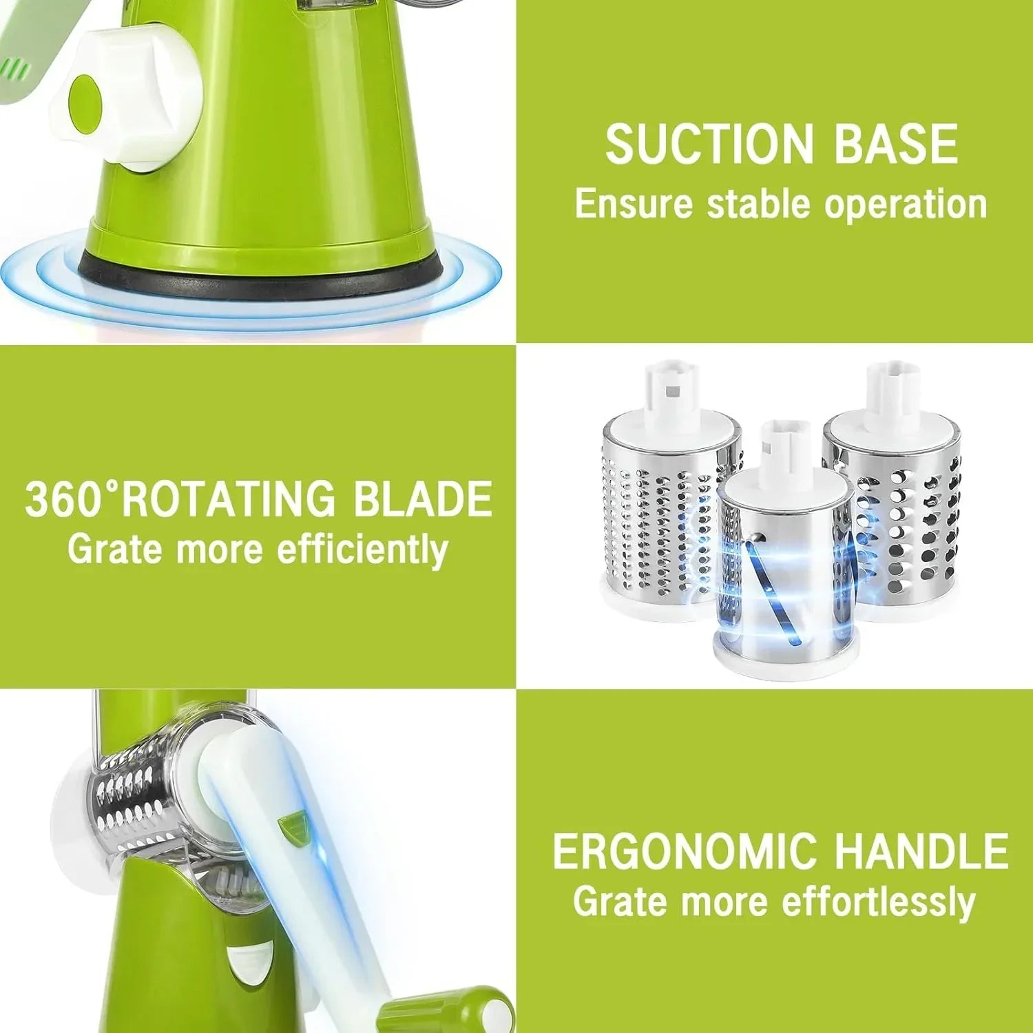 3-in-1 Vegetable Cutter – Multifunctional Rotary Drum Slicer