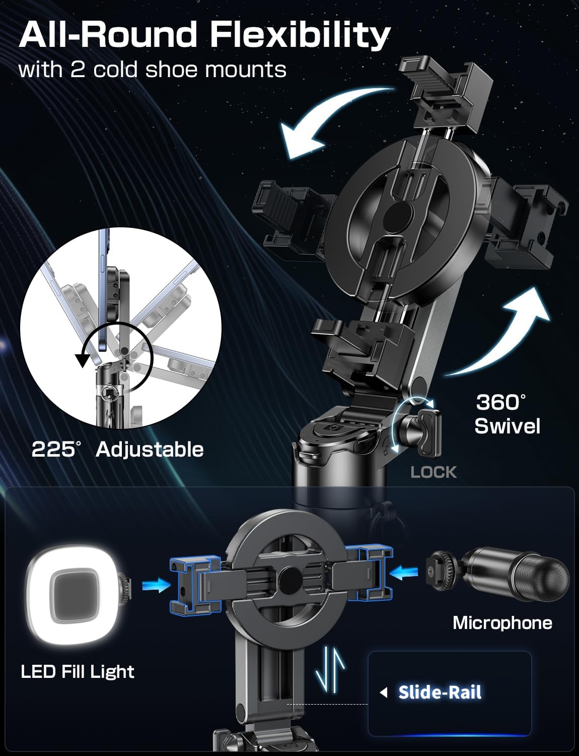 Portable 4-in-1 Phone Tripod Stand