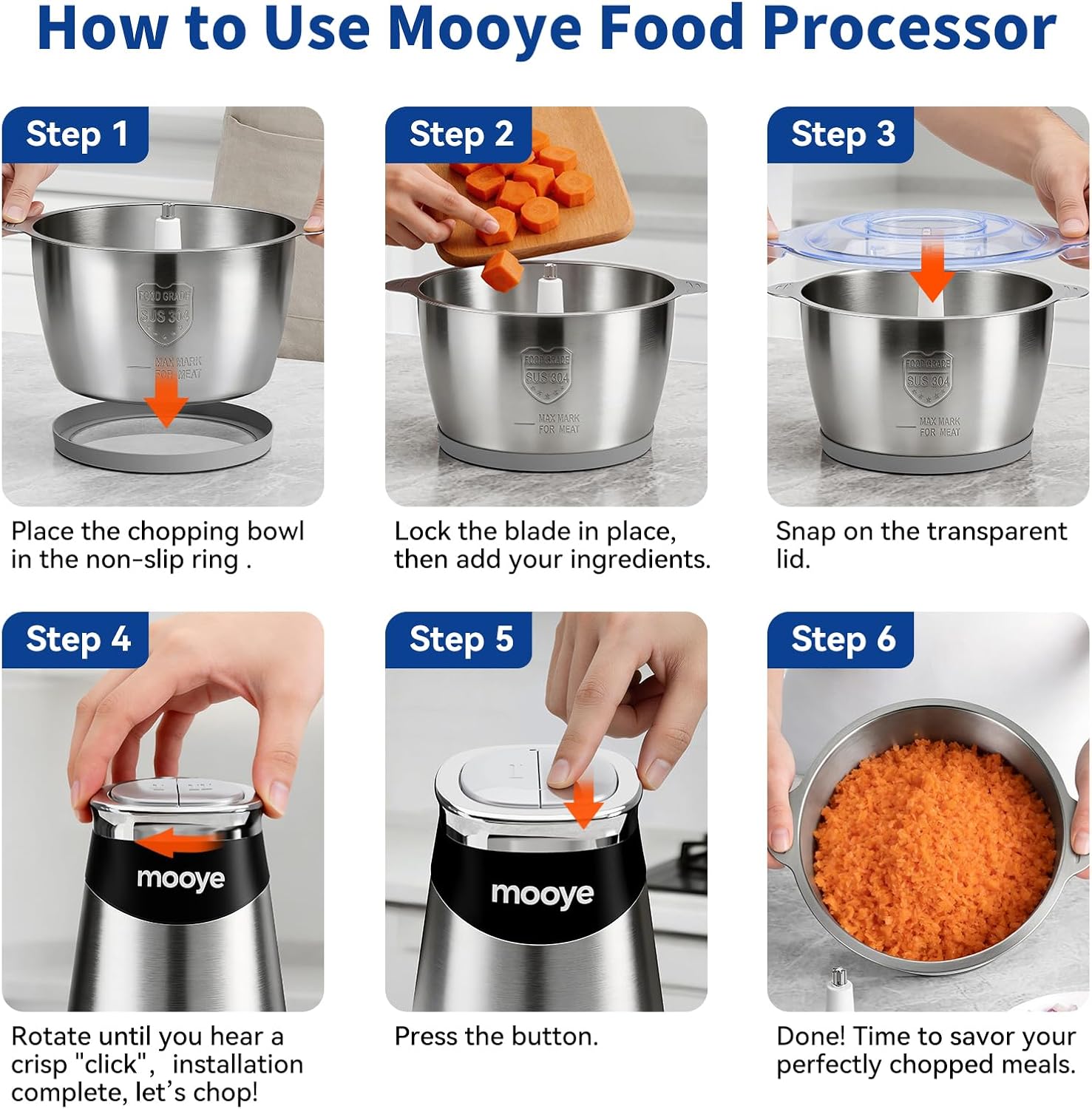 Food Processor Chopper Meat Grinder