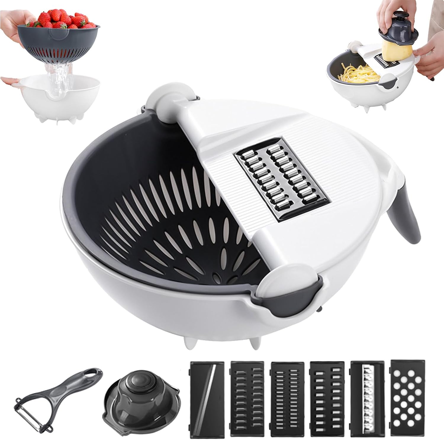 Multi-functional Vegetable Cutter with Drain Basket