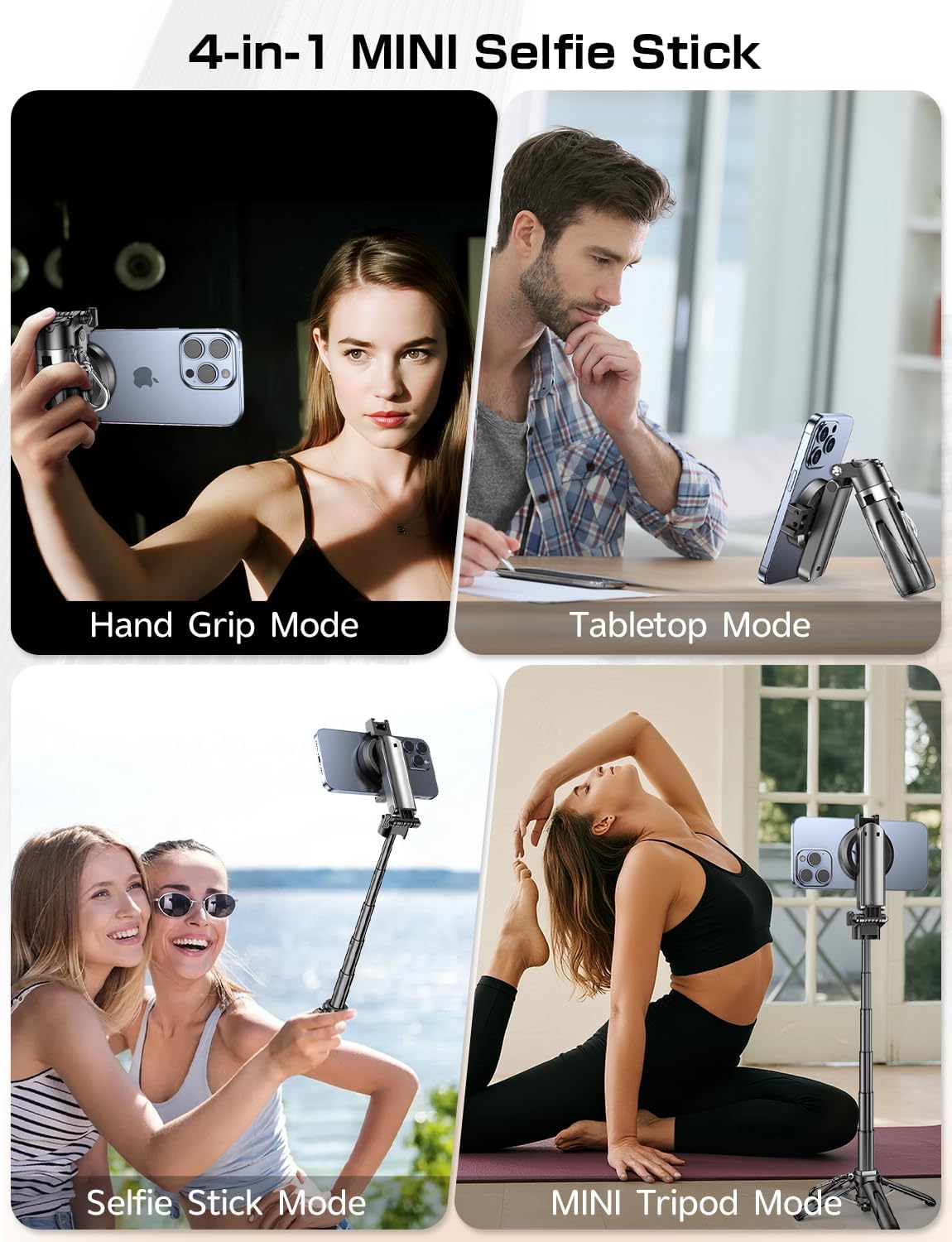 Portable 4-in-1 Phone Tripod Stand