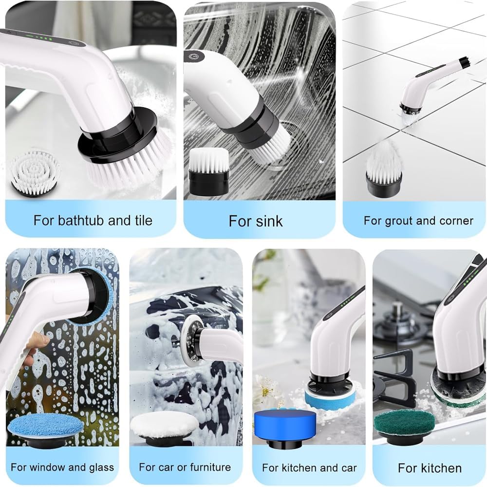 Electric Spin Scrubber With 7 Brush