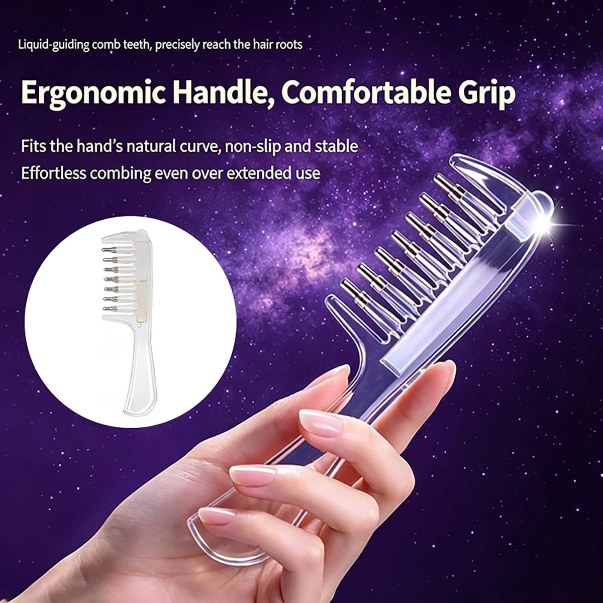 Crystal Serum Comb for Scalp Massage