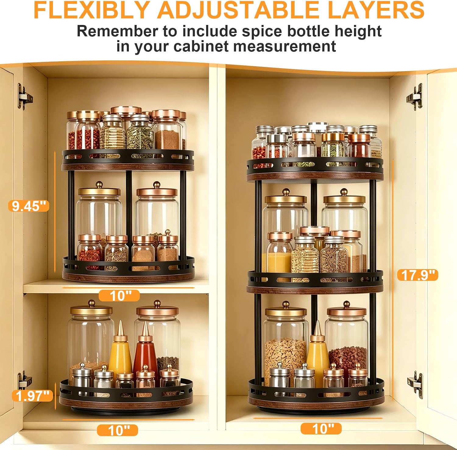 3 tier rotating spice rack