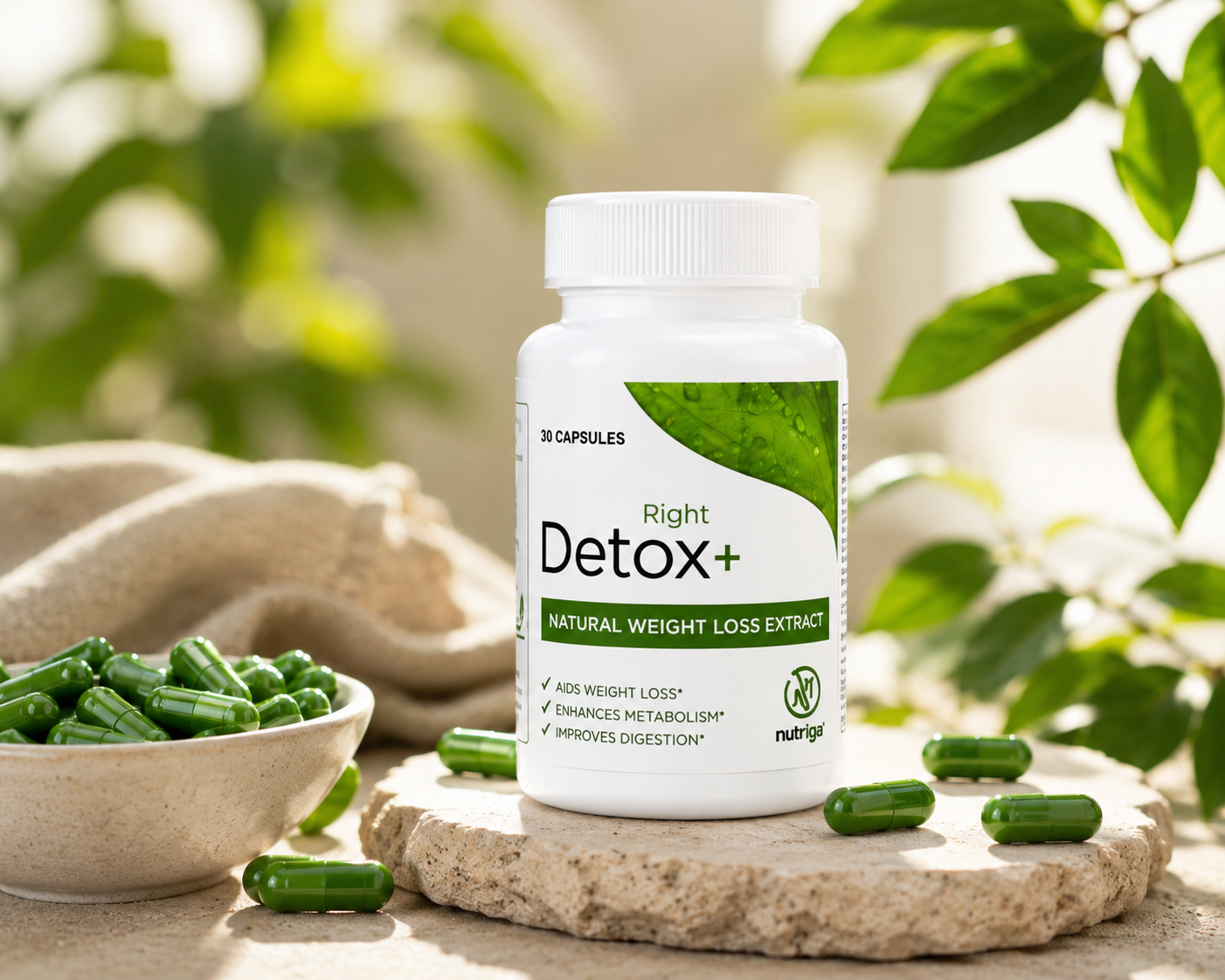 Detox Right by Nutright | 100% Organic & Plant-Based Formula | Daily Detox & Premium Herbal Support