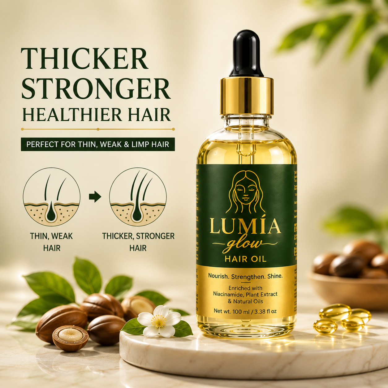 Lumia Glow Hair Oil – The Secret to Radiant, Strong Hair