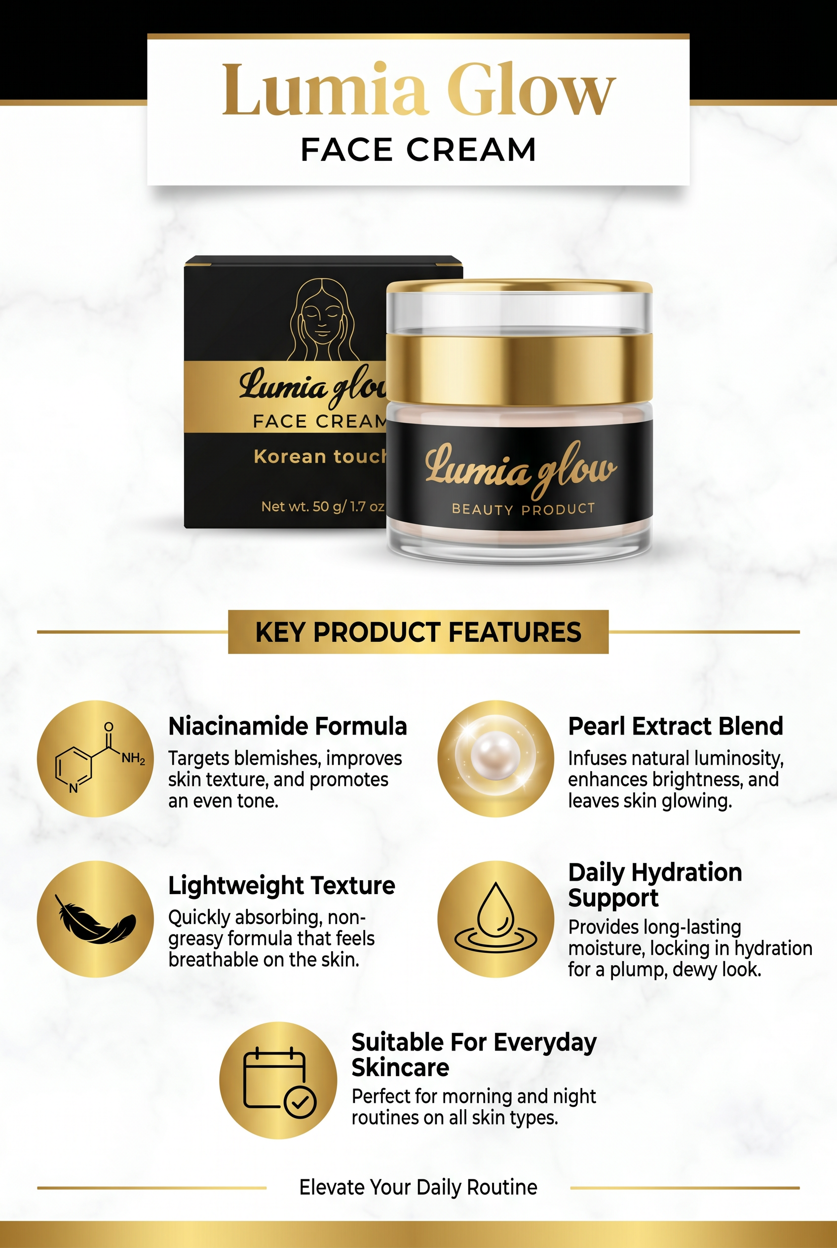 Lumia Glow Luminous Skin Cream with Niacinamide & Pearl Extract